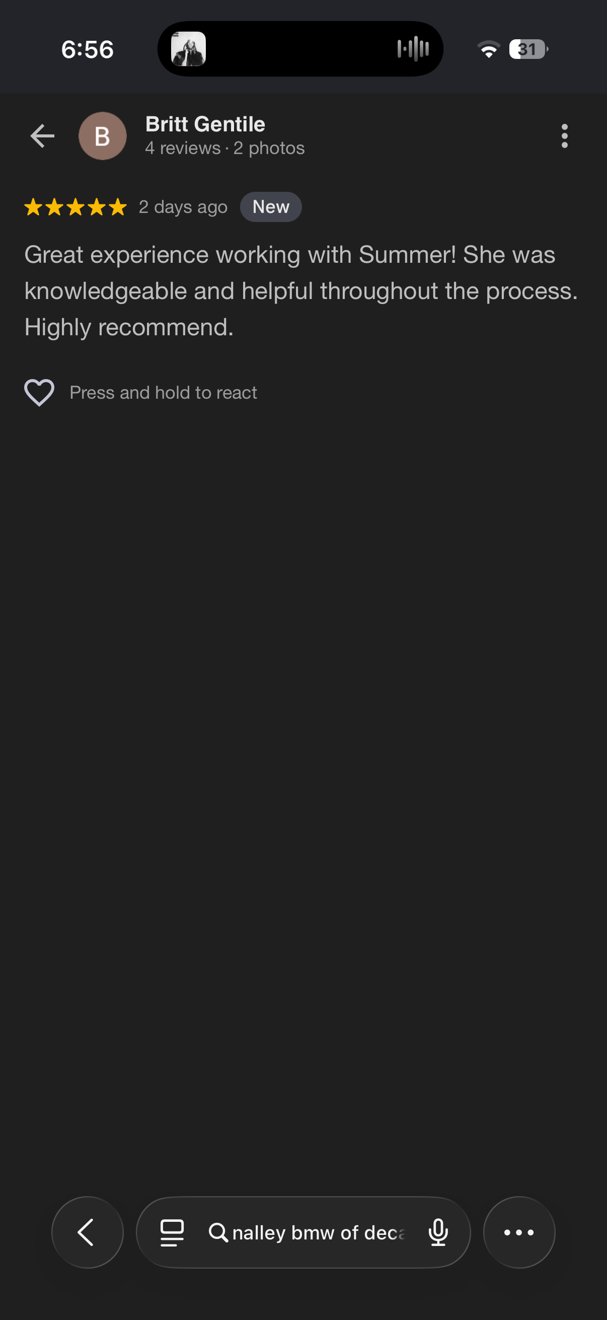 5-star Google review