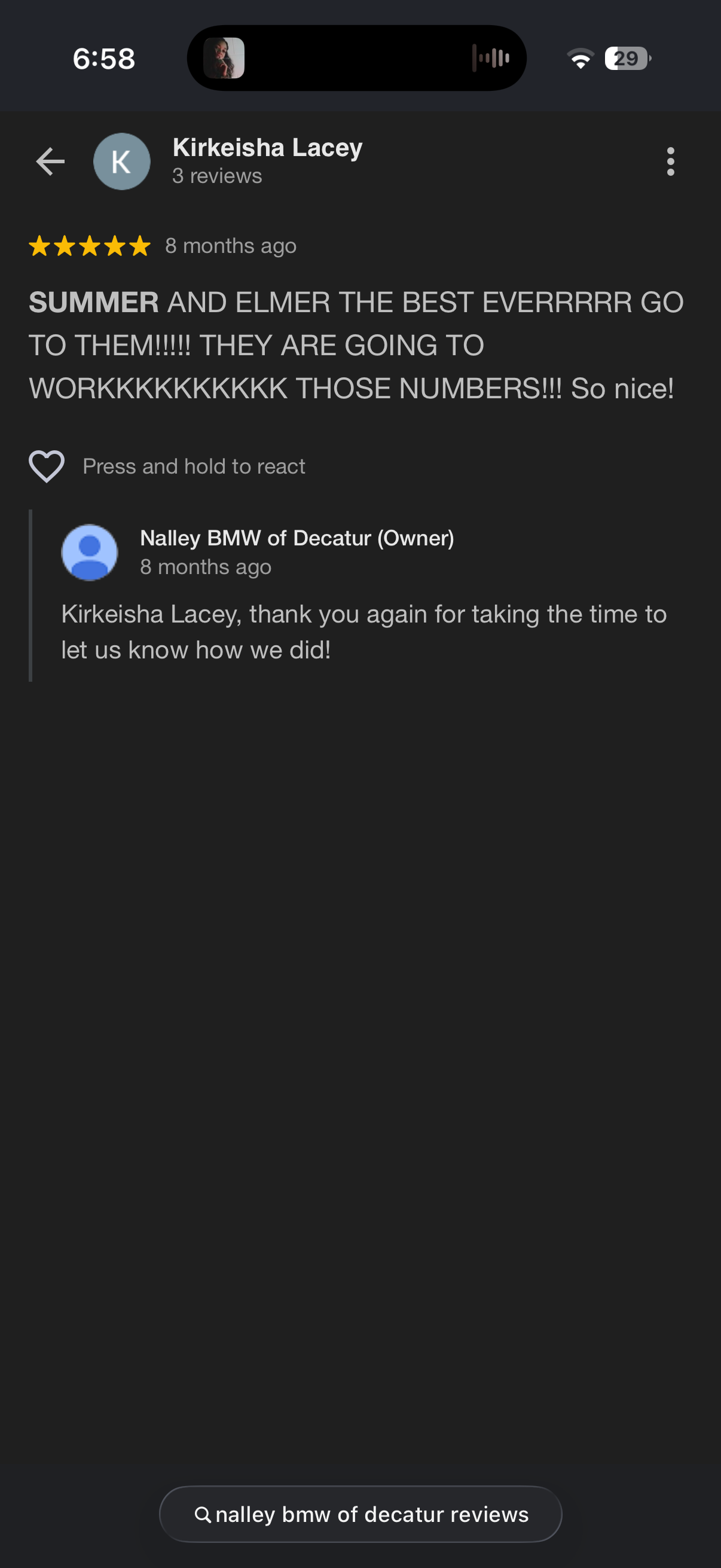 5-star Google review