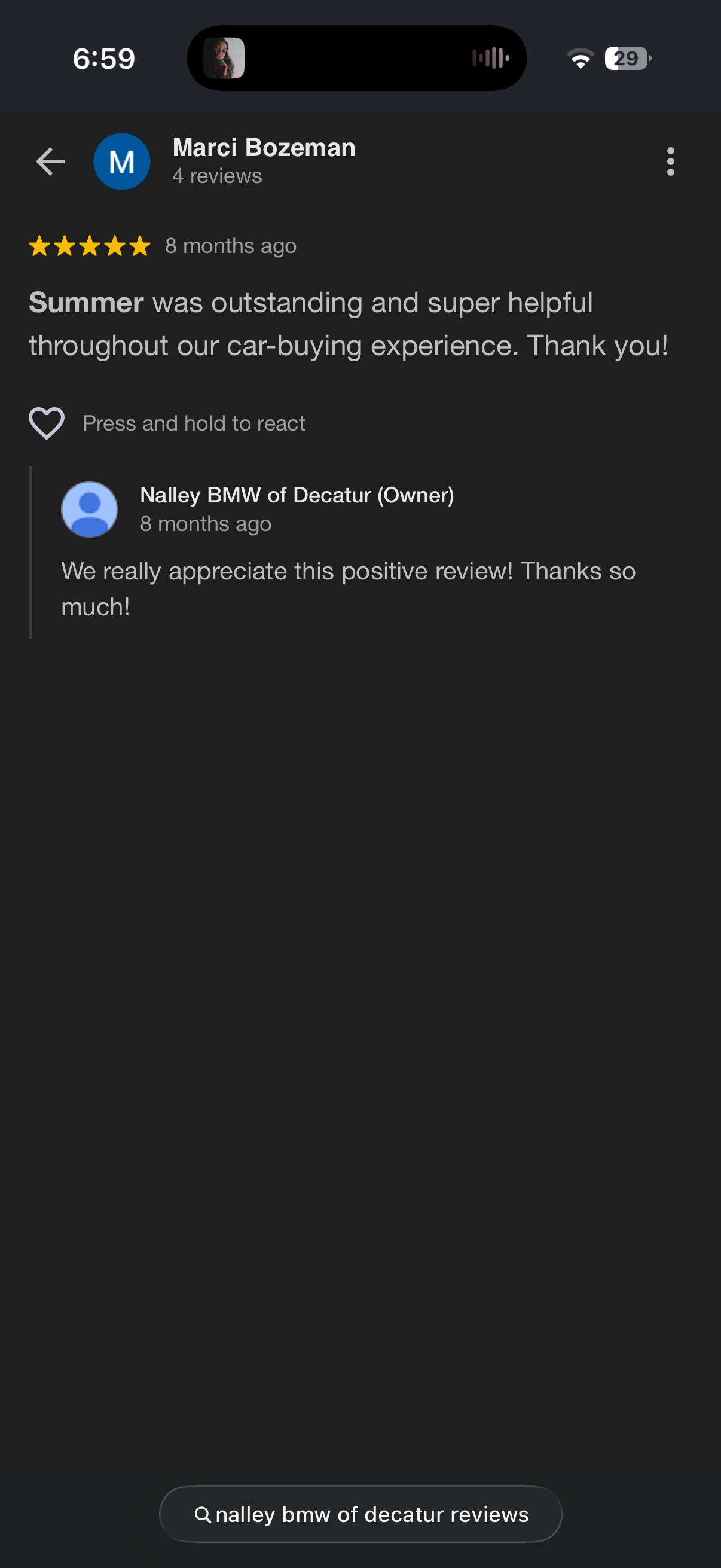 5-star Google review