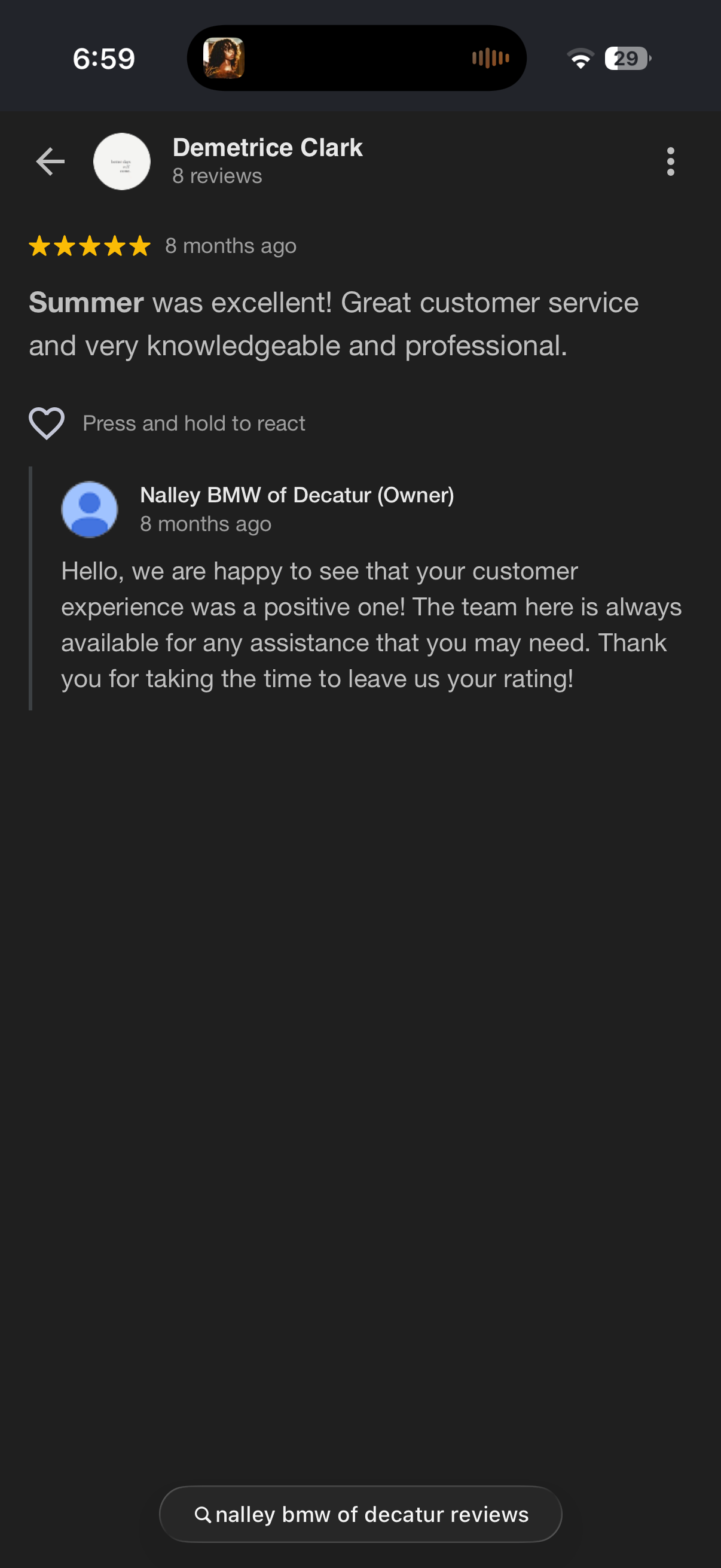 5-star Google review