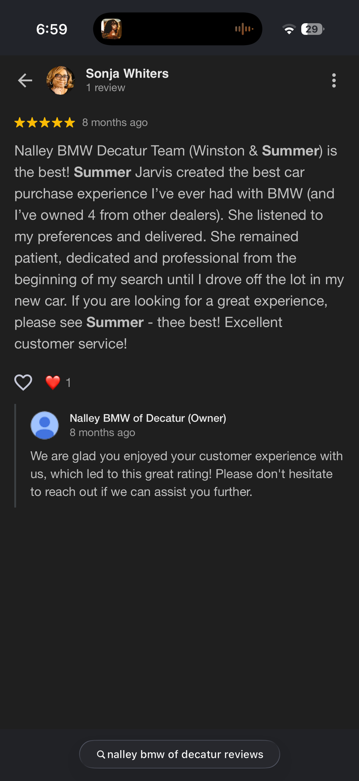 5-star Google review