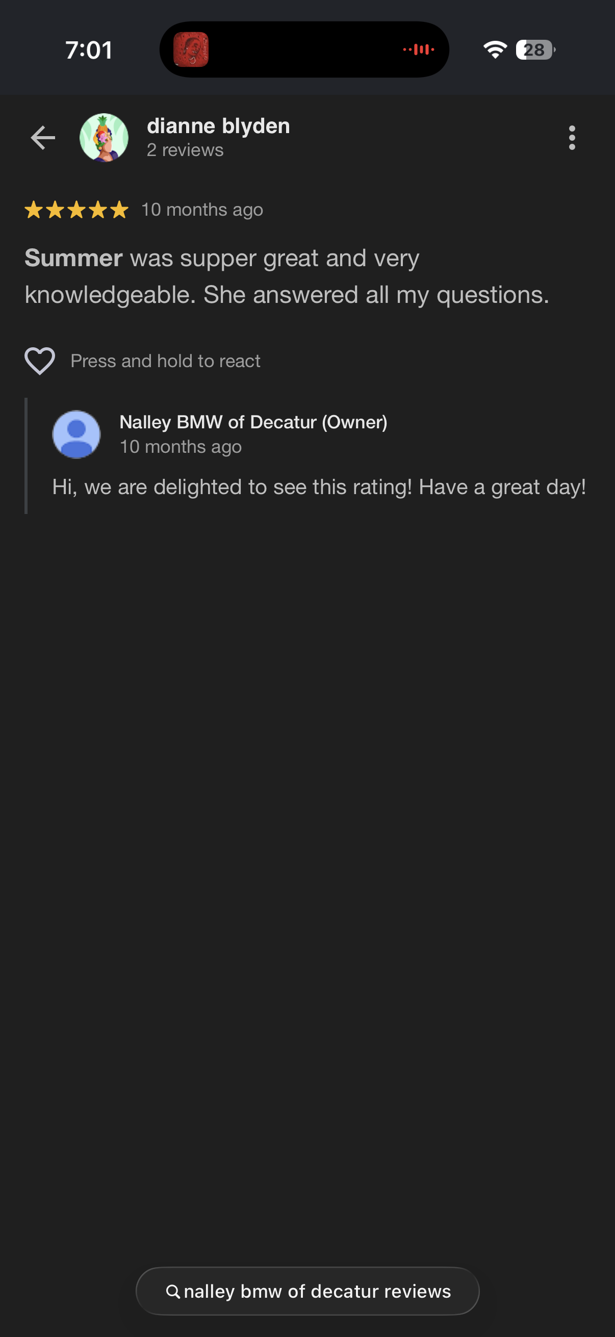 5-star Google review