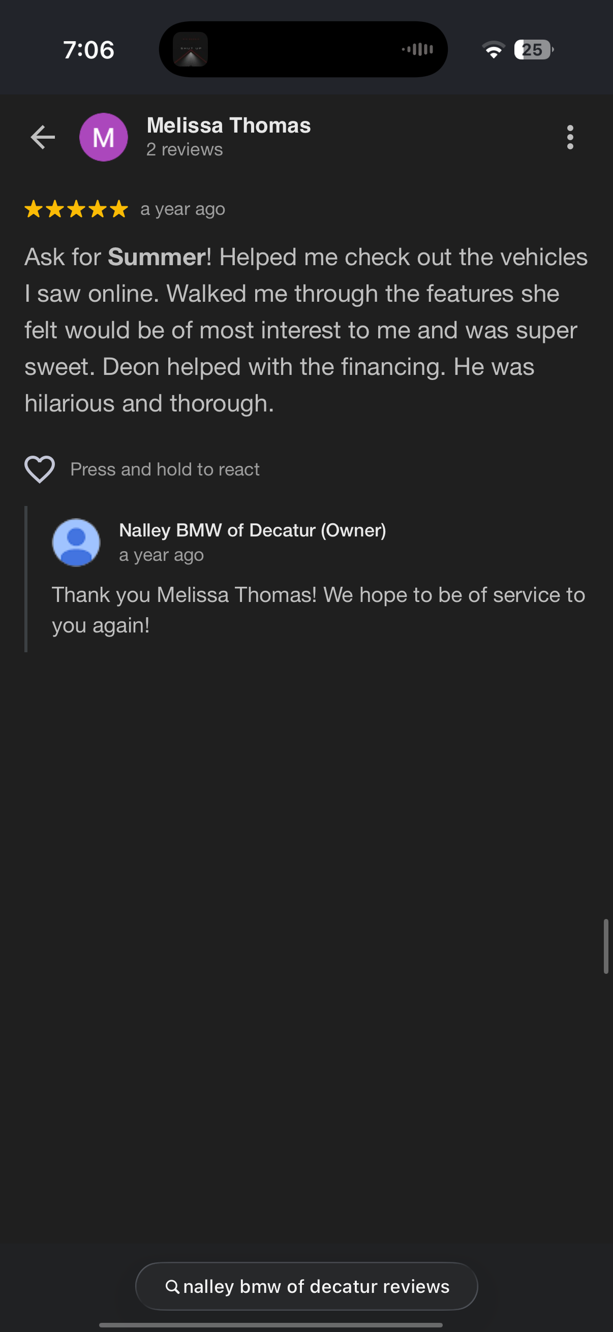 5-star Google review