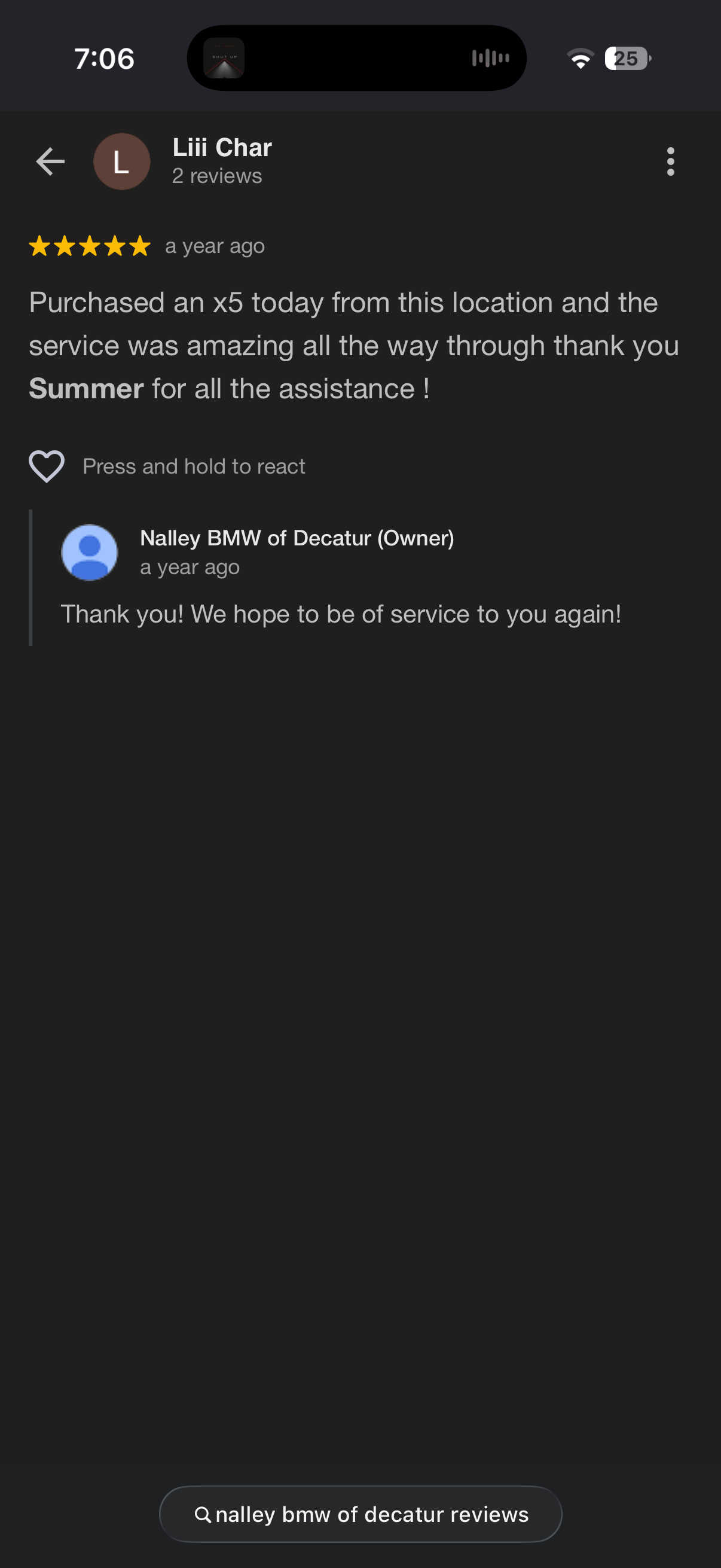 5-star Google review