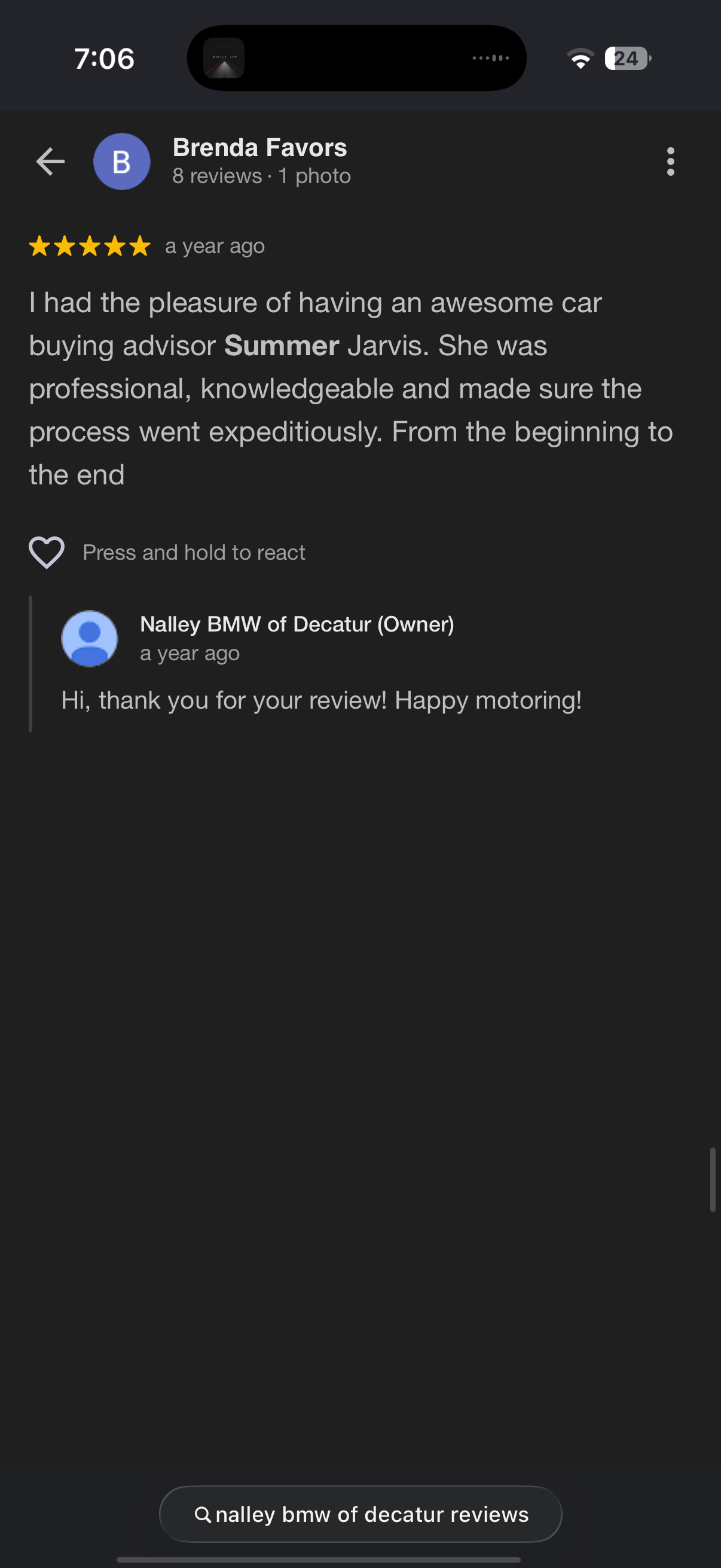 5-star Google review