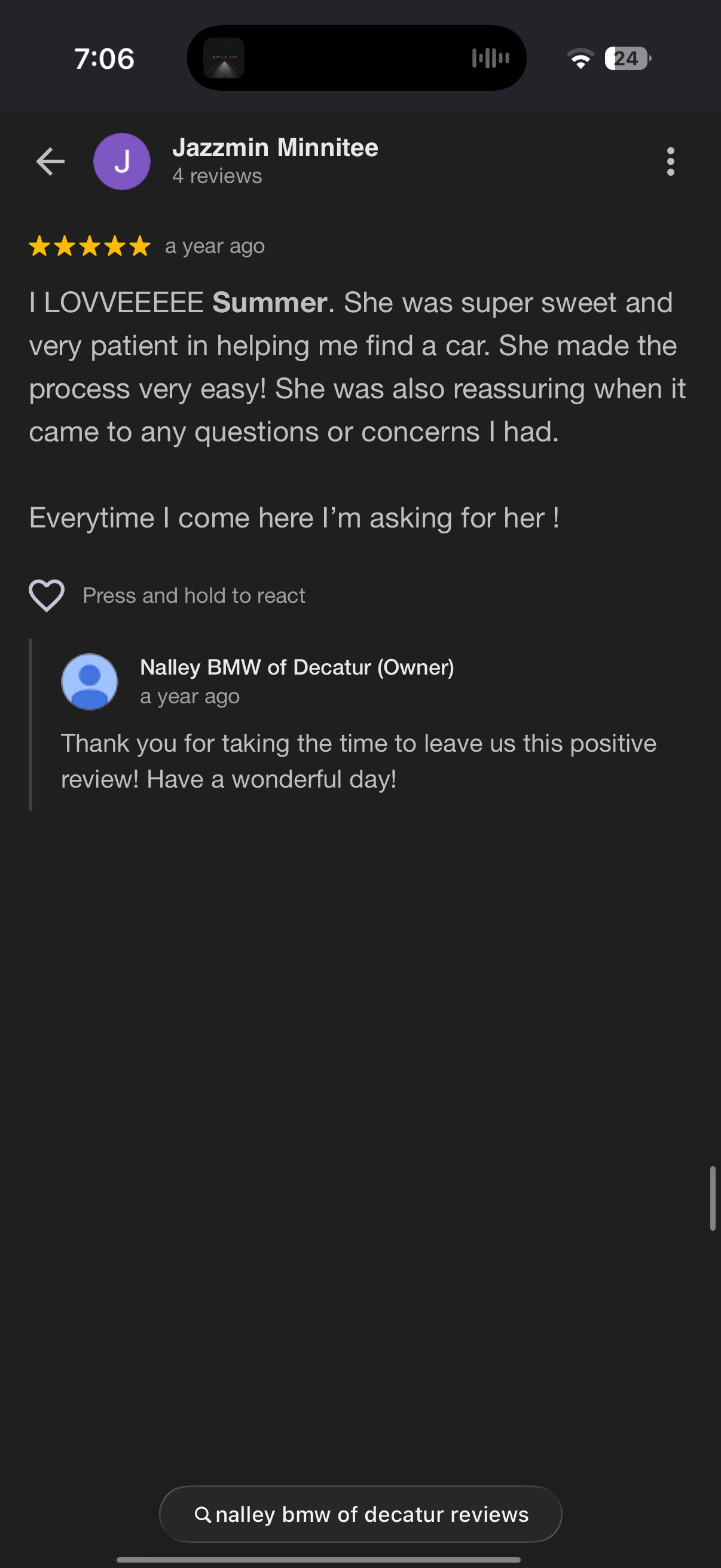 5-star Google review