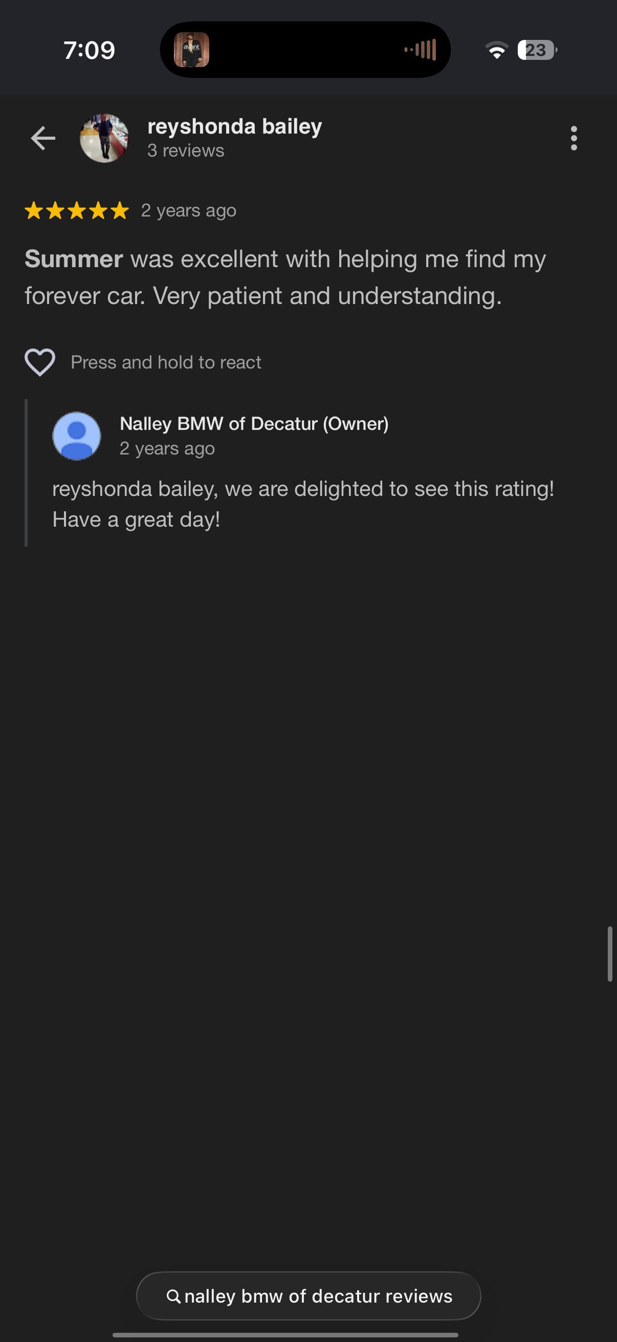 5-star Google review