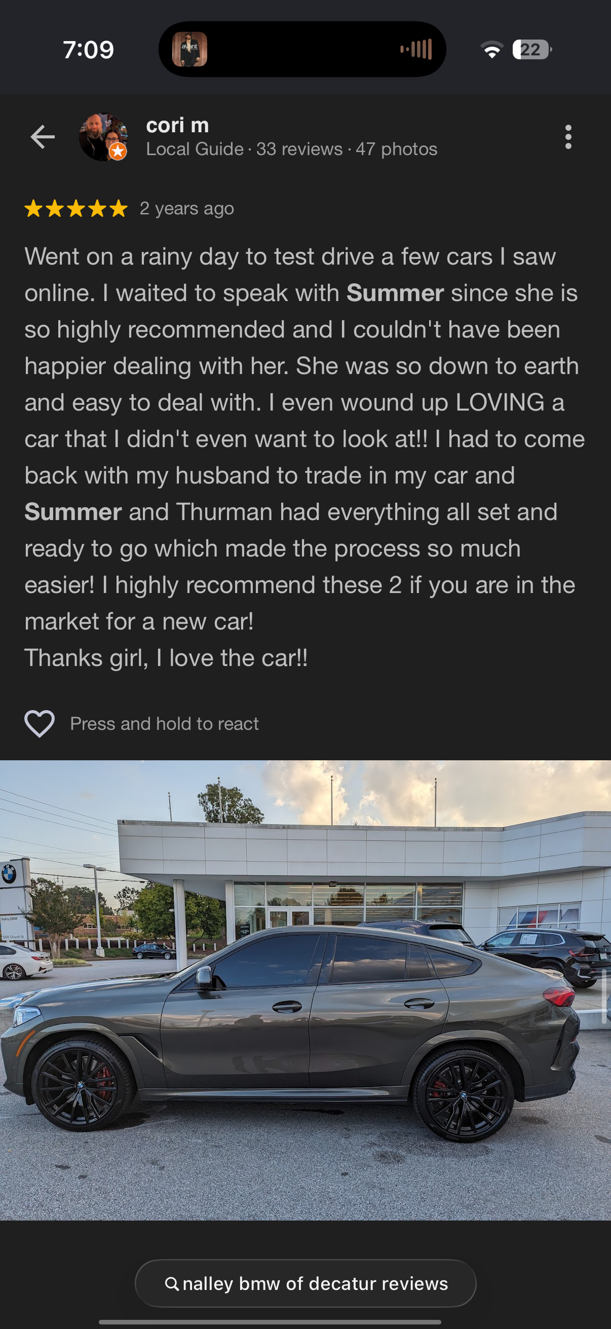 5-star Google review