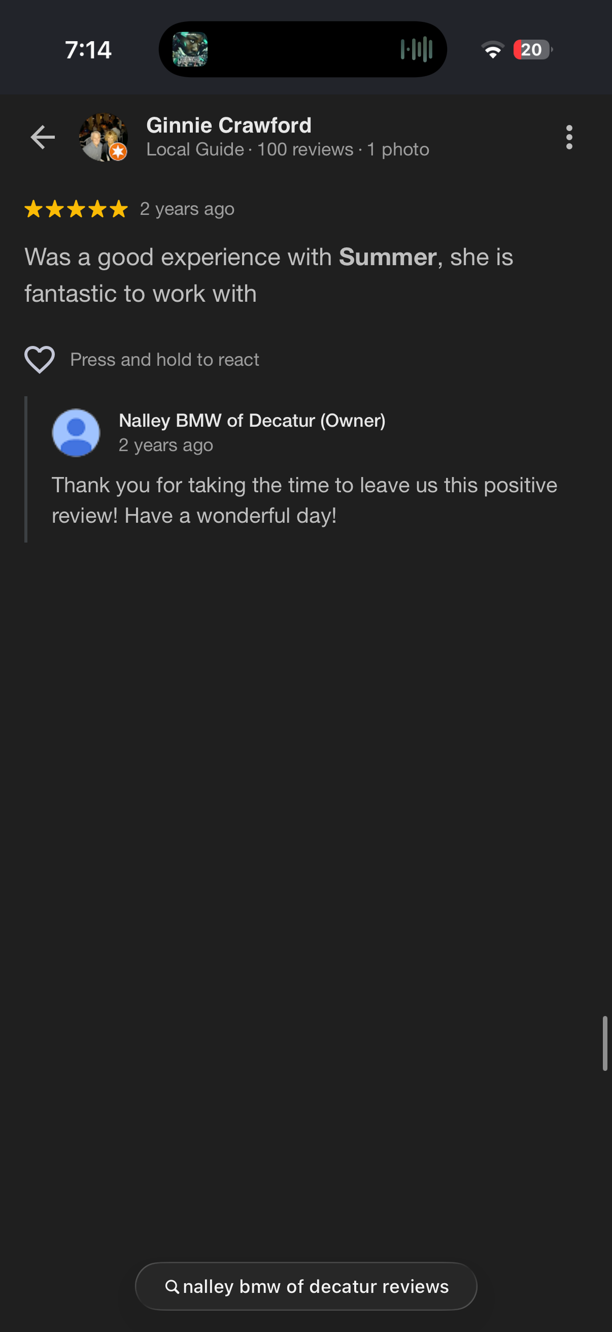 5-star Google review