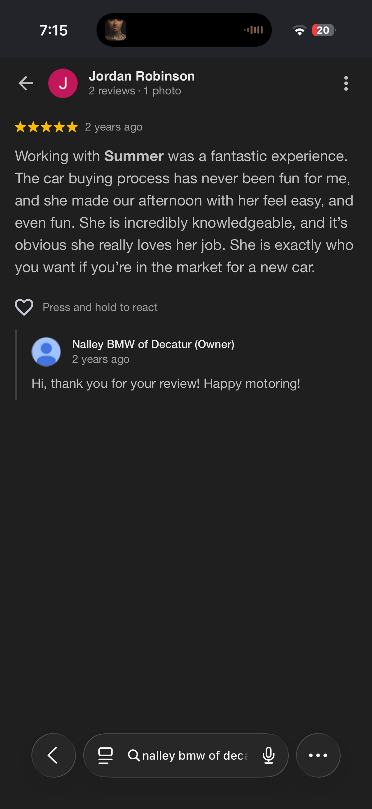 5-star Google review